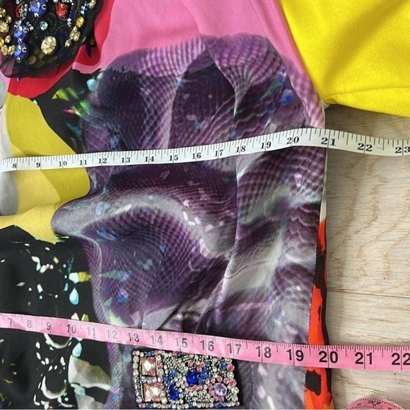 Zara Jewel Puffy Sleeve Limited Mini Dress Retro Y2K 80's 90's Barbiecore Rare* - Picture 6 of 10